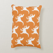 白い恐竜ラプターシルエット アクセントクッション (裏面(縦))