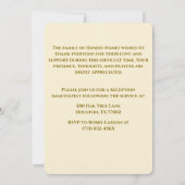 白い愛する記憶木記念葬式 招待状 (裏面)