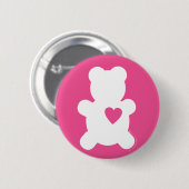 白い愛テディボタン 缶バッジ (正面&裏面)