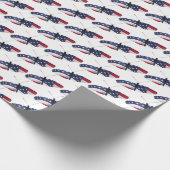 白い愛国国旗の蝶 ラッピングペーパー (角)