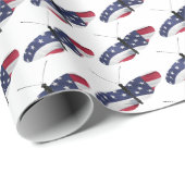 白い愛国国旗の蝶 ラッピングペーパー (ロールコーナー)