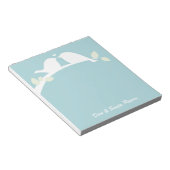 白い愛鳥 ノートパッド (アングル)