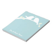 白い愛鳥 ノートパッド (回転)