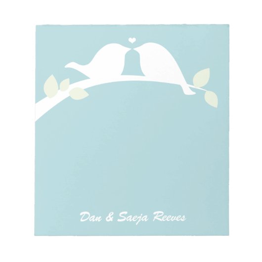 白い愛鳥 ノートパッド (正面)