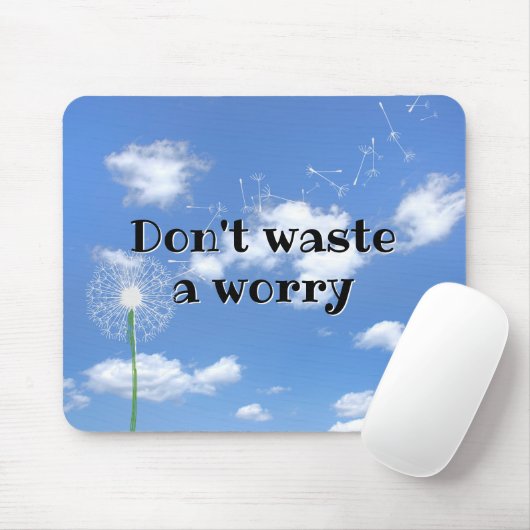 白い感動的タンポポ マウスパッド (マウス)