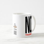 白い感謝していなし コーヒーマグカップ (正面右)