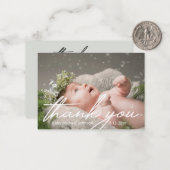 白い感謝してい書生まれたばかりのき写真 ノートカード (正面/裏面インサイチュ)