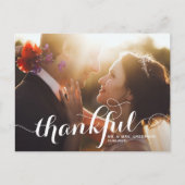 白い感謝の書道写真結婚の感謝 ポストカード (正面)