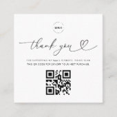 白い感謝ロゴ QRコード カスタム 小規模ビジネス 割引カード (正面)