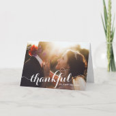 白い感謝書モダンの写真結婚の サンキューカード (正面)