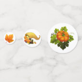 白い感謝祭のテーブル紙吹雪の紅葉 コンフェッティ (正面)