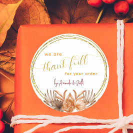 白い感謝祭のビジネスシールお客様用 ラウンドシール