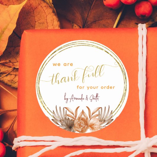 白い感謝祭のビジネスシールお客様用 ラウンドシール