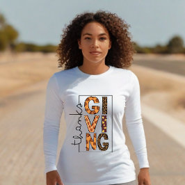 白い感謝祭スタイリッシュ Tシャツ