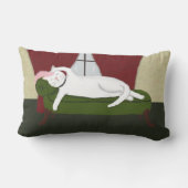 白い戯曲子猫のイラストレーションを含む装飾用クッション ランバークッション (裏面)