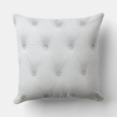 白い房状のレザールックのプリントの枕 クッション (裏面)