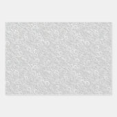 白い扇形渦巻き ラッピングペーパーシート (正面3)