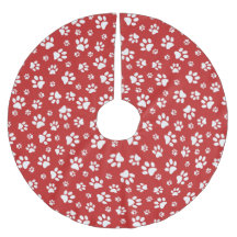 白い手でクリスマスツリースカートをプリント