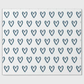 白い手で描かれたプロシアンブルーハートラッピングP ラッピングペーパー (フラット)