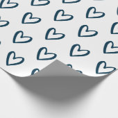 白い手で描かれたプロシアンブルーハートラッピングP ラッピングペーパー (角)