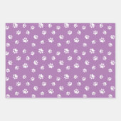 白い手のプリントパターンピンク青い紫 ラッピングペーパーシート (正面3)