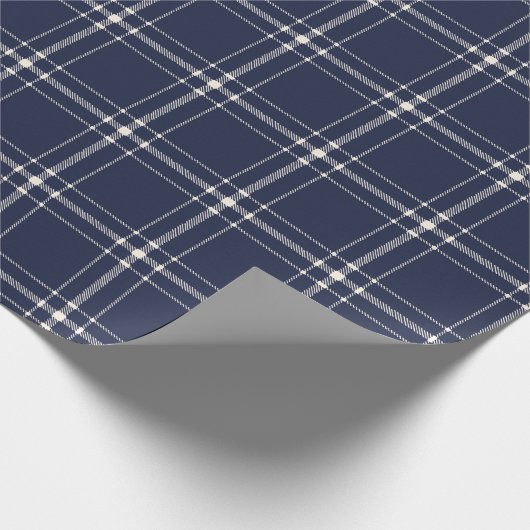 白い手描きの国の農家の援助の海軍 ラッピングペーパー (角)