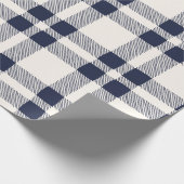 白い手描きの国の農家の援助の海軍 ラッピングペーパー (角)