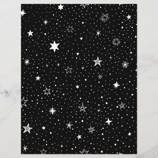 白い手描き星（黒） (裏面)