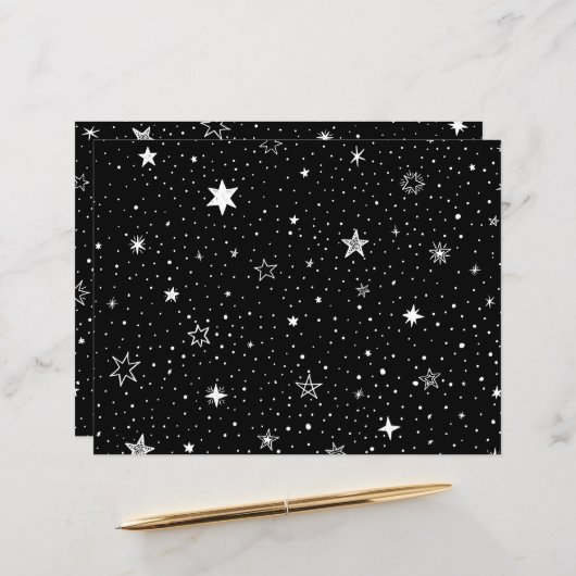 白い手描き星（黒） (正面/裏面インサイチュ)