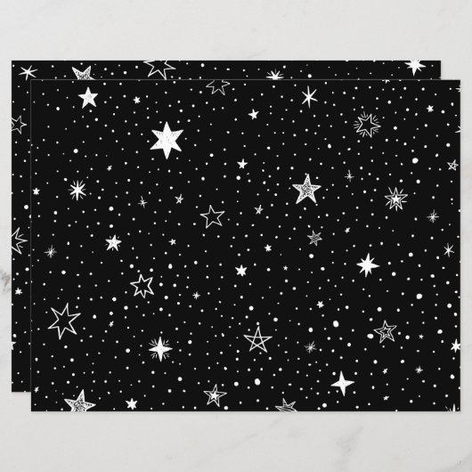 白い手描き星(黒) (正面/裏面)