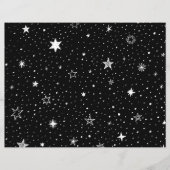 白い手描き星（黒） (正面)