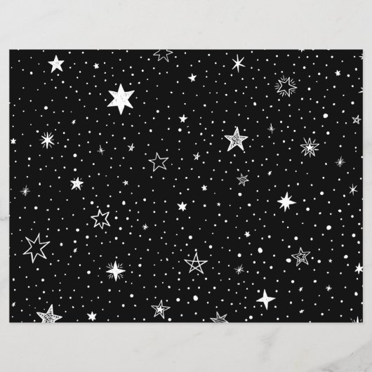 白い手描き星（黒） (正面)