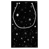 白い手描き星（黒） スモールペーパーバッグ (裏面)
