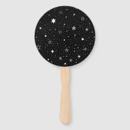 白い手描き星（黒） ハンドファン