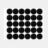 白い手描き星（黒） ラベル (シート)