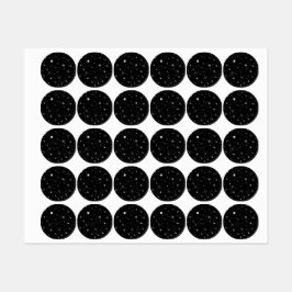 白い手描き星（黒） ラベル