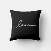 白い手書きの愛 クッション (裏面)