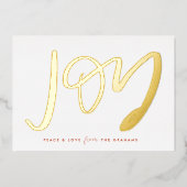 白い手書きジョイフォト金ゴールド 箔シーズンカード (正面)