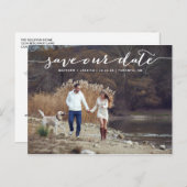 白い手書きスクリプ救ト写真日時II 案内ポストカード (正面/裏面)