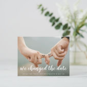 白い手書き写真の日付を変更 案内ポストカード (スタンド正面)