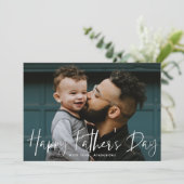 白い手書き文字の写真父の日のカード (スタンド正面)