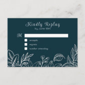 白い手書き葉の エンクロージャーカード (正面)