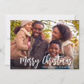 白い手書き風の写真 ホリデーカード (正面)