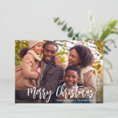 白い手書き風の写真 ホリデー カード (スタンド正面)