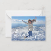 白い手書感謝していきあなたの卒業写真 ノートカード (正面)