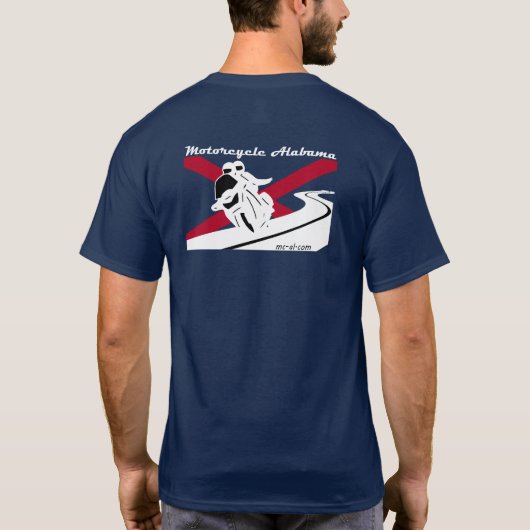 白い手紙が付いているMC-ALの暗いTシャツ Tシャツ (裏面)