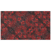 白い投げ桶で葉が赤い点々のある色合い テーブルクロス (正面(横))