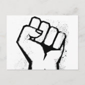 白い抗議の拳 ポストカード (正面)