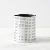 白い抽象デザイン マグカップ (中央)