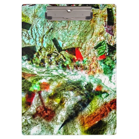 白い抽象芸術クリップボード，喜ばしい白の色 クリップボード (正面)